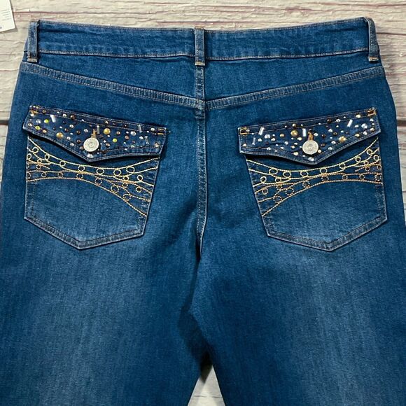 BDG Womens Jeans sz 12 W31 new nwt $89 Dark Wash Flare x32" Cotton Denim Stretch - Picture 9 of 10